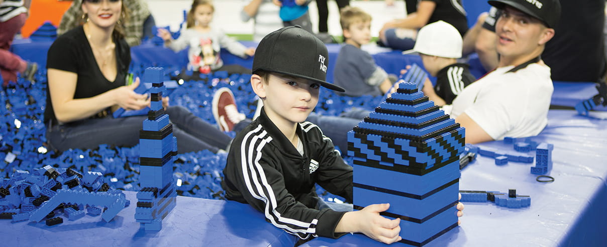 Blue and black brick pit at BRICKLIVE